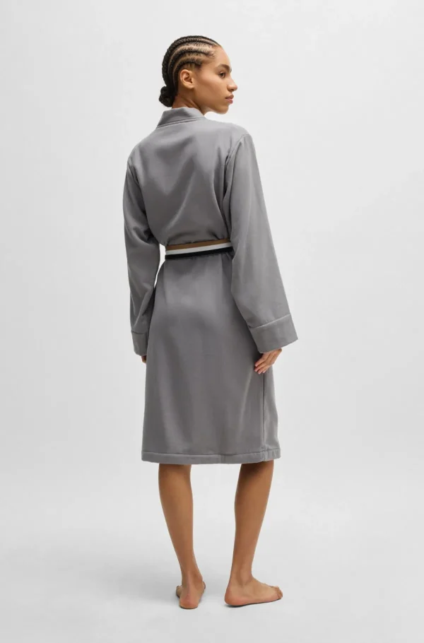 MULHER HUGO BOSS Pijamas E Loungewear>Roupão Em Terry De Algodão Com Interior De Secagem Rápida