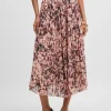 MULHER HUGO BOSS Saias>Saia Com Estampa Floral Em Tecido Crepe