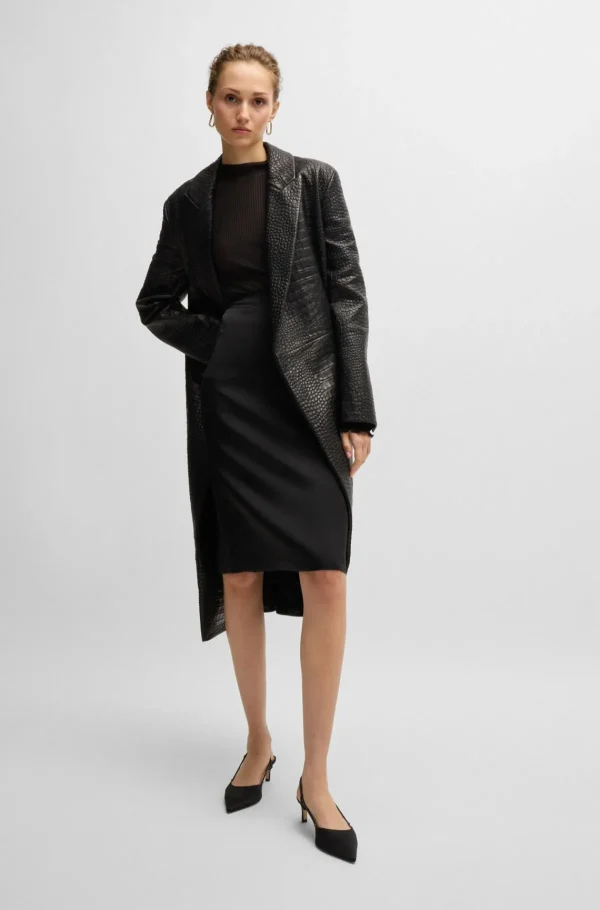 MULHER HUGO BOSS Saias>Saia Lápis Em Tecido Lustroso