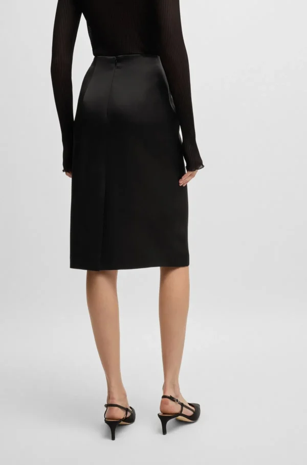 MULHER HUGO BOSS Saias>Saia Lápis Em Tecido Lustroso