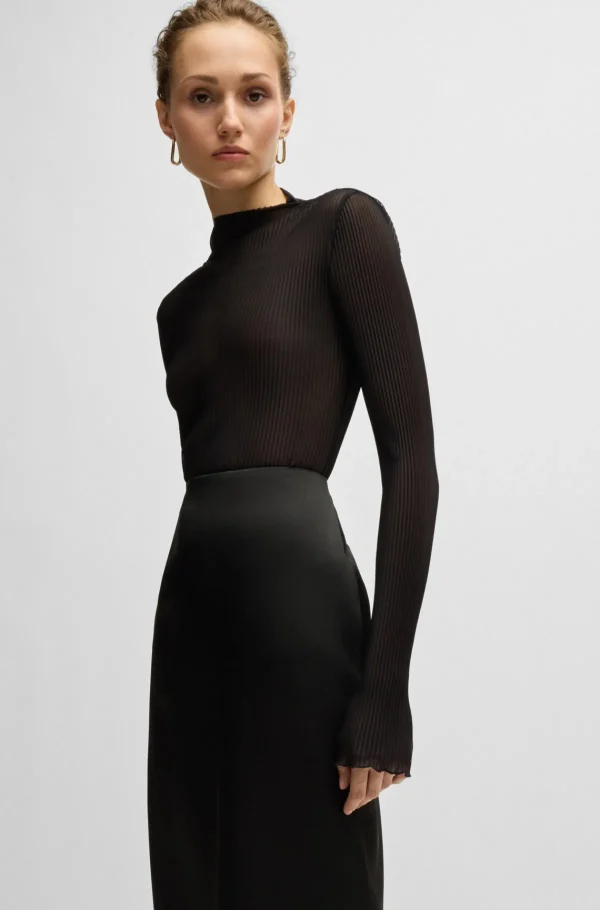 MULHER HUGO BOSS Saias>Saia Lápis Em Tecido Lustroso