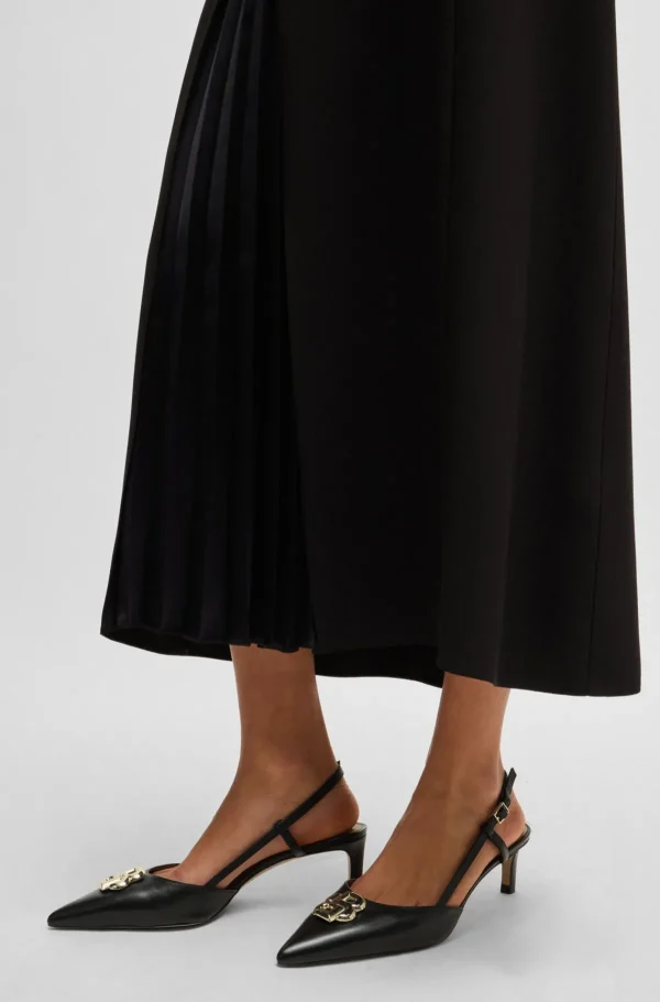 MULHER HUGO BOSS Saltos Altos>Saltos Altos Slingback Em Pele Napa Com Monograma Double B