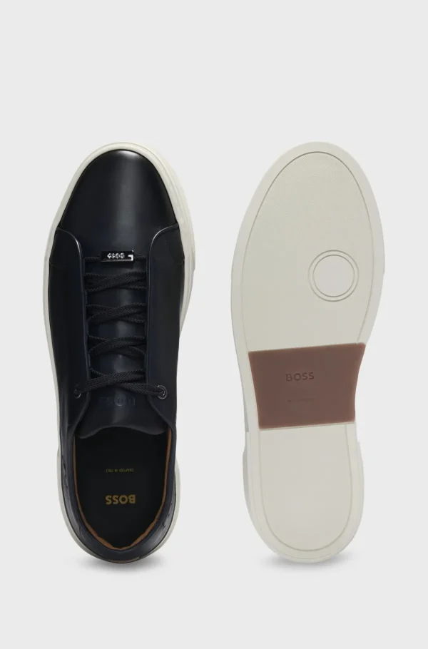 HUGO BOSS Sapatilhas>Sapatilhas De Cano Baixo Gary Em Pele Polida