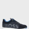 Crianças HUGO BOSS Sapatos>Sapatilhas Para Criança Em Materiais Mistos Com Acabamentos Em Pele