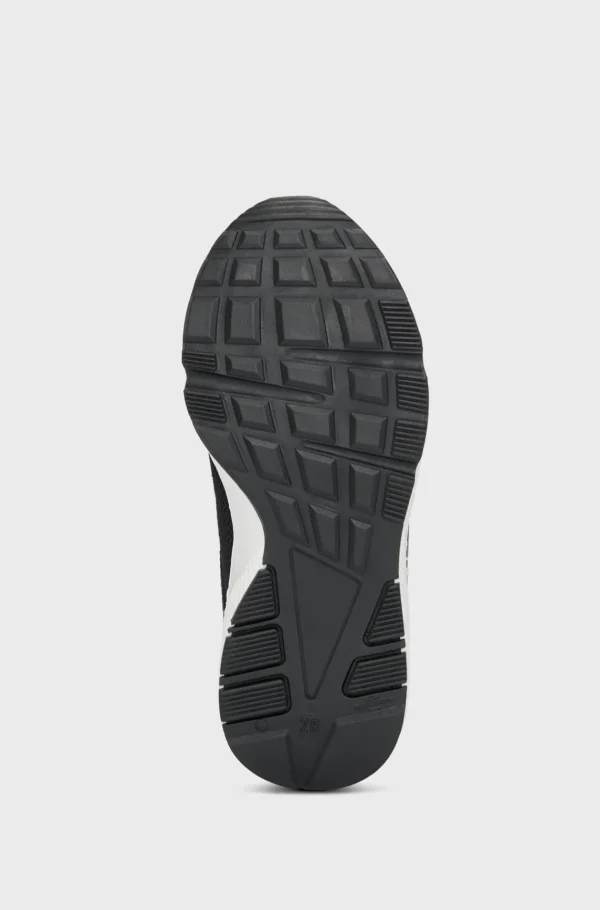 Crianças HUGO BOSS Sapatos>Sapatilhas Para Criança Em Pele E Mesh Com Logótipo Estampado