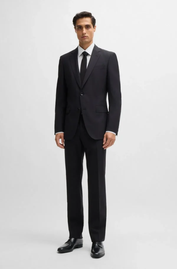 HUGO BOSS Artigos Essenciais>Sapatos Derby Em Pele Com Sola Em Borracha