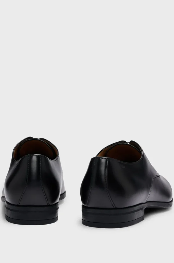 HUGO BOSS Artigos Essenciais>Sapatos Derby Em Pele Com Sola Em Borracha