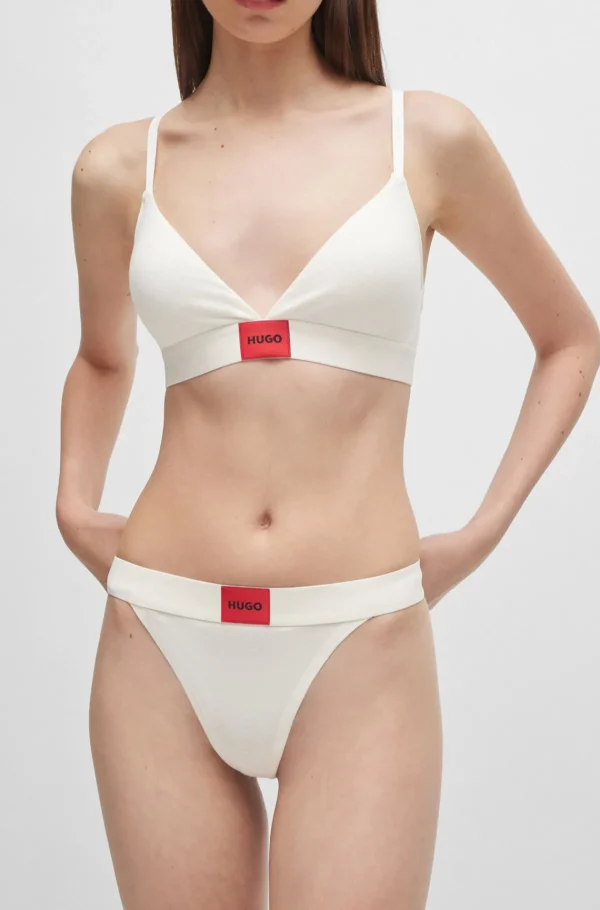 MULHER HUGO BOSS Roupa Interior>Slips Tanga De Algodão Elástico Com Cós Com Logótipo