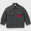 Crianças HUGO BOSS Partes De Cima Para Rapaz>Sobrecamisa Para Criança Em Tecido De Feltro Com Etiqueta Vermelha Do Logótipo