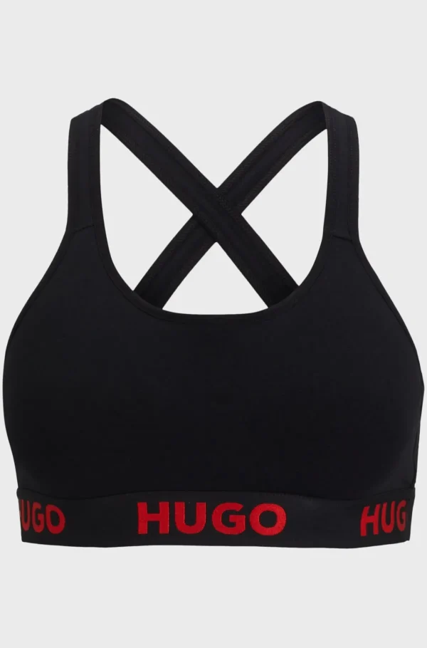 MULHER HUGO BOSS Roupa Interior>Sutiã Desportivo Cruzado De Algodão Elástico Com Banda De Logótipo