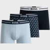 HUGO BOSS Roupa Interior>Three-pack Of Stretch-cotton Plain And Monogrammed Trunks