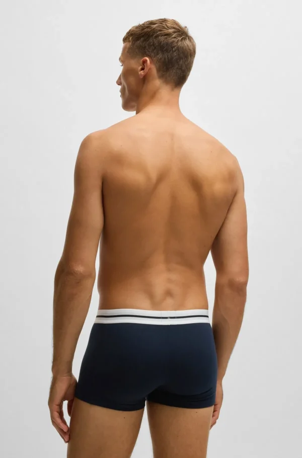 HUGO BOSS Roupa Interior>Three-pack Of Stretch-cotton Plain And Monogrammed Trunks