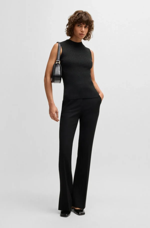 MULHER HUGO BOSS T-Shirts E Tops>Top Canelado Sem Mangas Com Efeito Brilhante