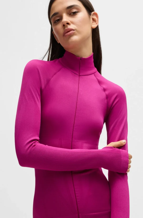 MULHER HUGO BOSS T-Shirts E Tops>Top Com Fecho NAOMI X BOSS Em Jersey Elástico