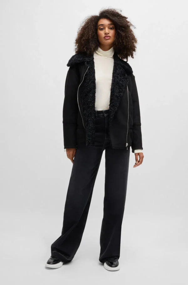 MULHER HUGO BOSS Camisolas E Cardigans>Top De Gola Alta De Ajuste Slim Em Jersey Macio