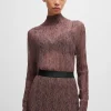 MULHER HUGO BOSS T-Shirts E Tops>Top De Gola Alta Em Tule Plissado