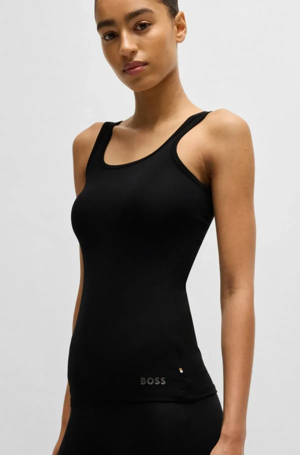 MULHER HUGO BOSS Pijamas E Loungewear>Top De Pijama Com Regulação Da Temperatura Em Jersey Elástico