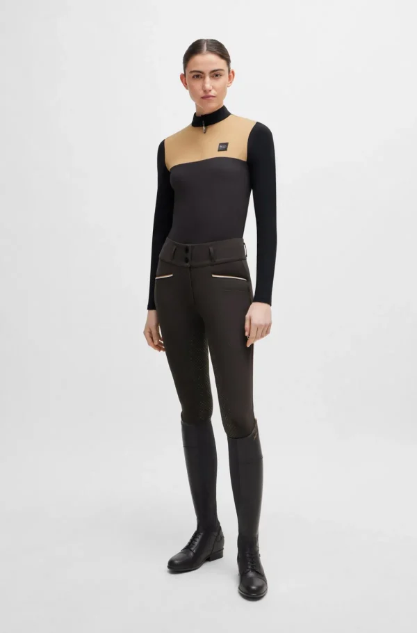 MULHER HUGO BOSS Roupa De Equitação>Top Desportivo Equestre Em Tecido De Secagem Rápida