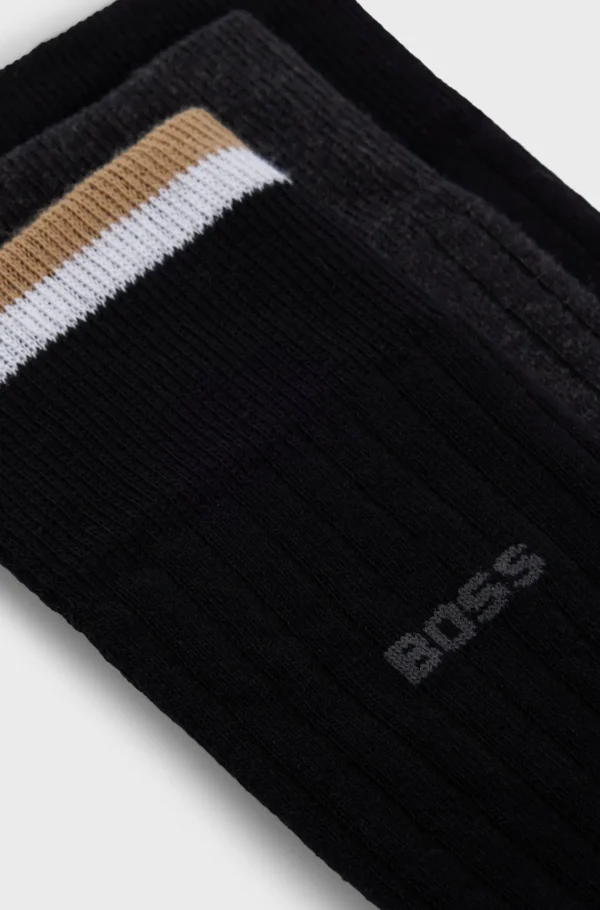 HUGO BOSS Meias>Três Pares De Meias Em Mistura De Algodão De Tamanho Regular