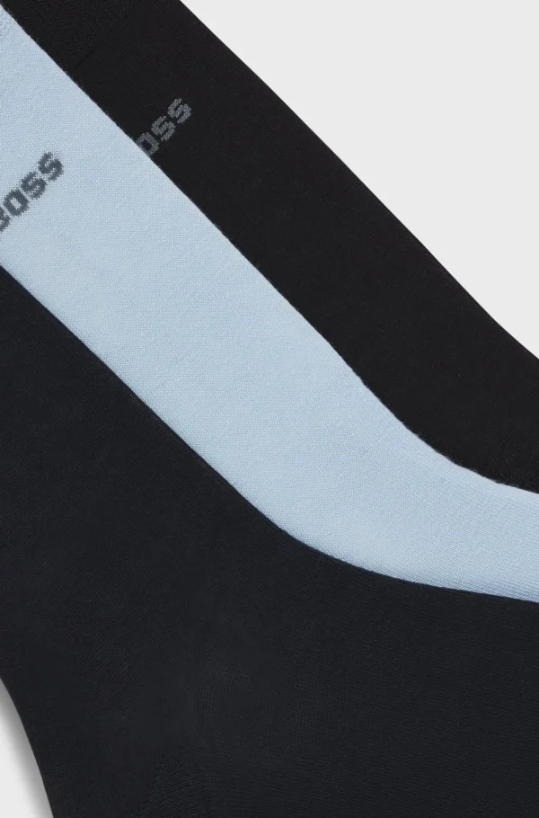 HUGO BOSS Meias>Três Pares De Meias Em Mistura De Algodão De Tamanho Regular