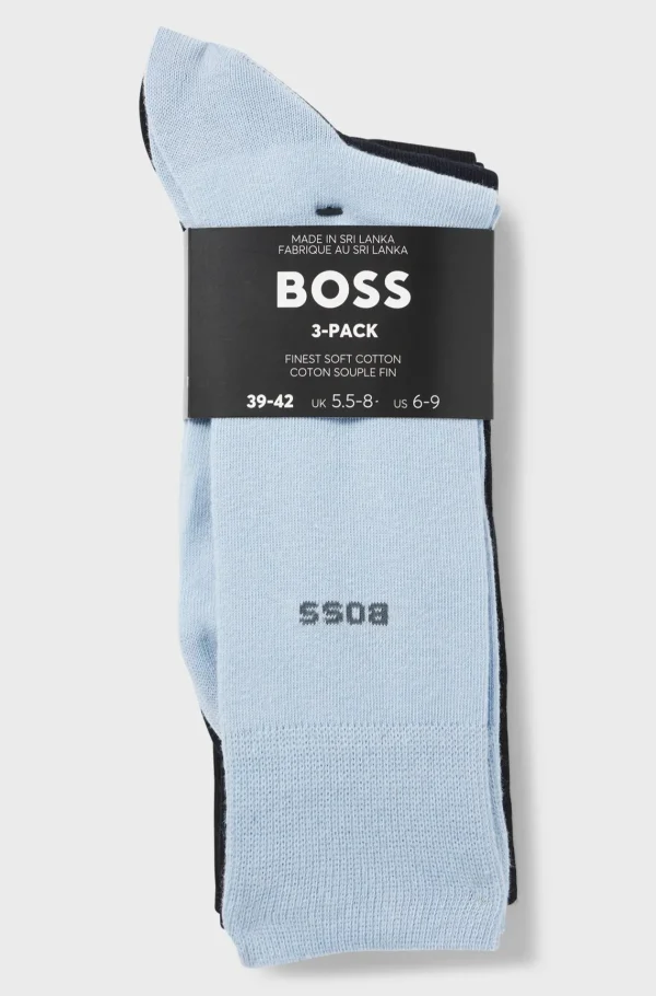 HUGO BOSS Meias>Três Pares De Meias Em Mistura De Algodão De Tamanho Regular
