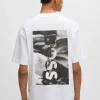 HUGO BOSS T-Shirts>T-shirt De Ajuste Descontraído Em Algodão Com Arte Do Logótipo