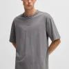 HUGO BOSS T-Shirts>T-shirt De Ajuste Descontraído De Algodão Com Estampado De Logótipo
