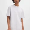 HUGO BOSS T-Shirts>T-shirt De Ajuste Descontraído Em Algodão Com Estampado Do Logótipo
