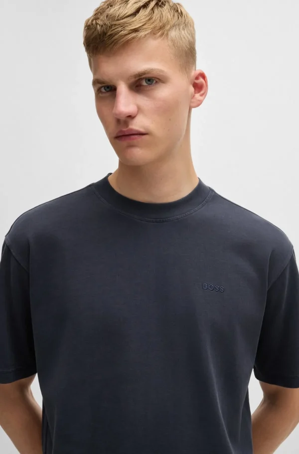 HUGO BOSS T-Shirts>T-shirt De Ajuste Descontraído Em Algodão Pêssego Com Detalhe De Logótipo