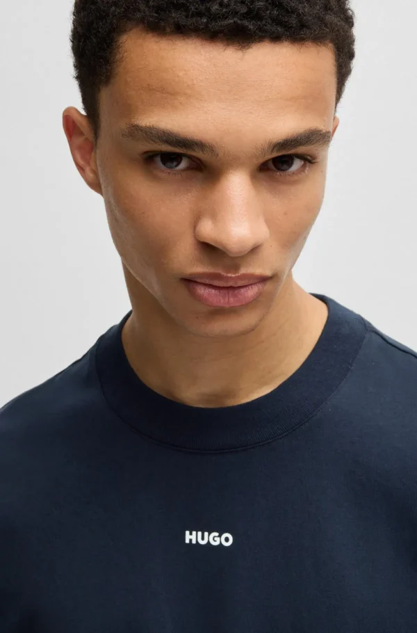 HUGO BOSS T-Shirts>T-shirt De Ajuste Descontraído Em Algodão Com Estampado Do Logótipo