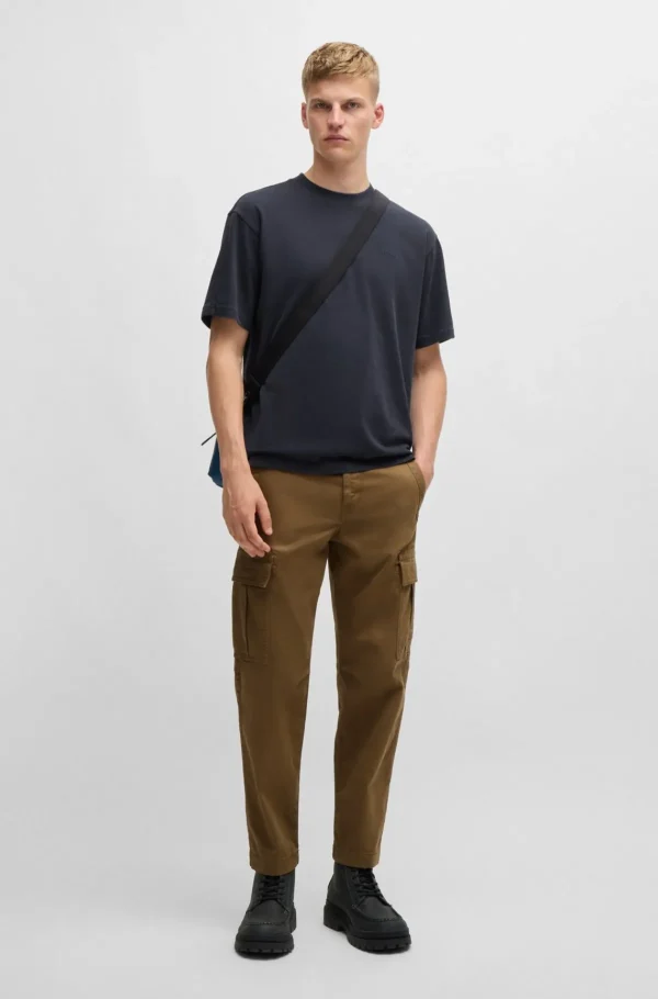 HUGO BOSS T-Shirts>T-shirt De Ajuste Descontraído Em Algodão Pêssego Com Detalhe De Logótipo