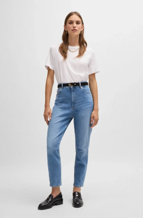 MULHER HUGO BOSS Artigos Essenciais>T-shirt De Ajuste Descontraído Em Jersey De Algodão
