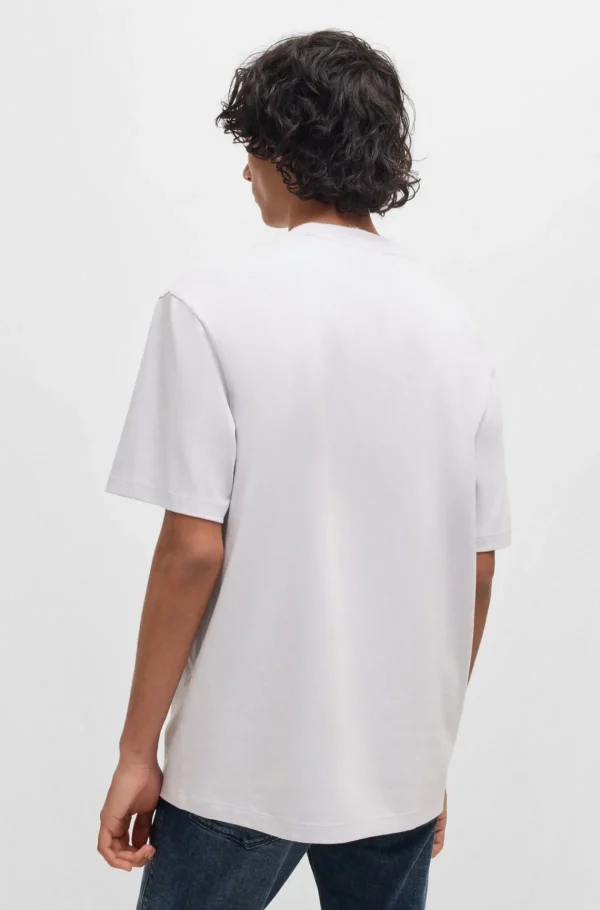 HUGO BOSS T-Shirts>T-shirt De Ajuste Descontraído Em Algodão Com Estampado Do Logótipo