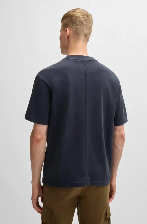 HUGO BOSS T-Shirts>T-shirt De Ajuste Descontraído Em Algodão Pêssego Com Detalhe De Logótipo