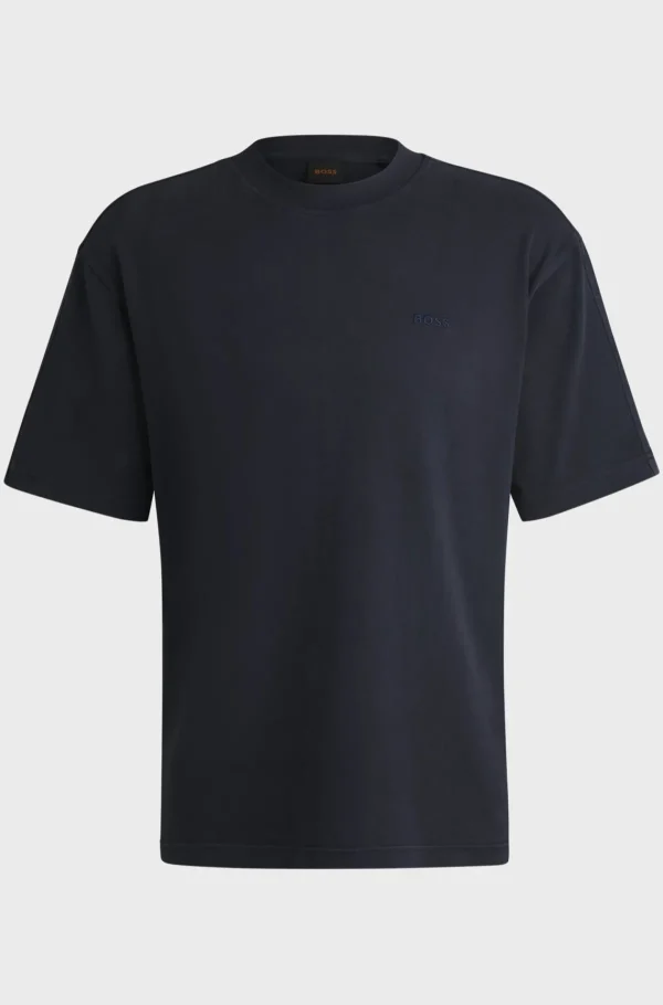 HUGO BOSS T-Shirts>T-shirt De Ajuste Descontraído Em Algodão Pêssego Com Detalhe De Logótipo