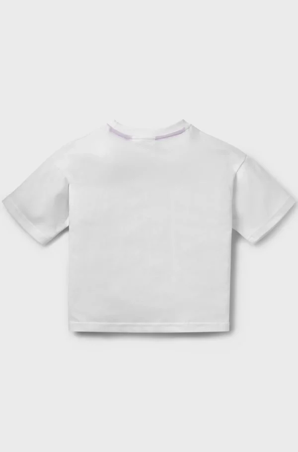 Crianças HUGO BOSS Partes De Cima Para Rapaz>T-shirt De Ajuste Largo Para Criança Em Algodão Com Logótipo Sobreposto