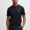 HUGO BOSS T-Shirts>T-shirt De Ajuste Regular Em Algodão Elástico Com Logótipo Contrastante