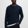 HUGO BOSS T-Shirts>T-shirt De Ajuste Regular Em Mistura De Algodão Com Logótipo Bordado