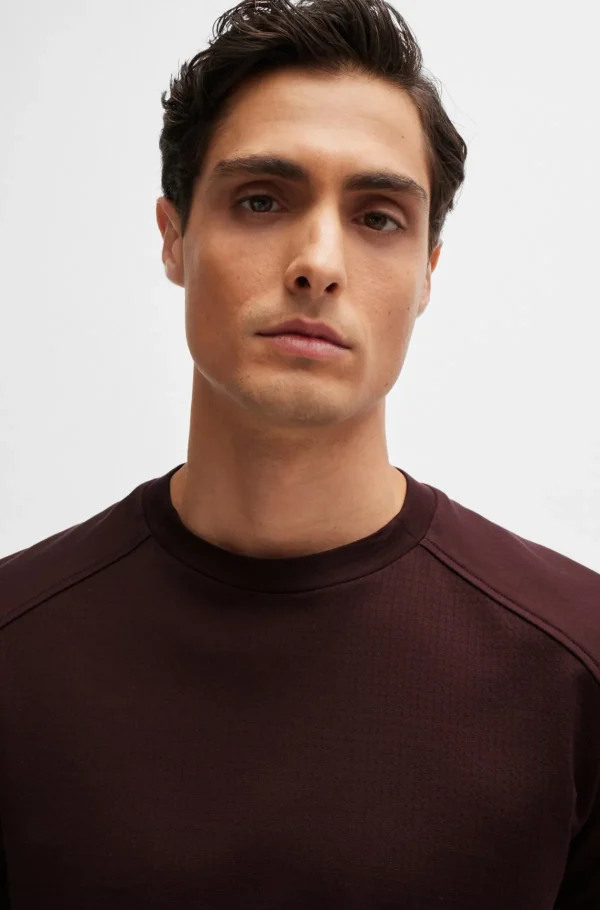 HUGO BOSS T-Shirts>T-shirt De Ajuste Regular Em Algodão Ripstop Com Acabamentos Simples