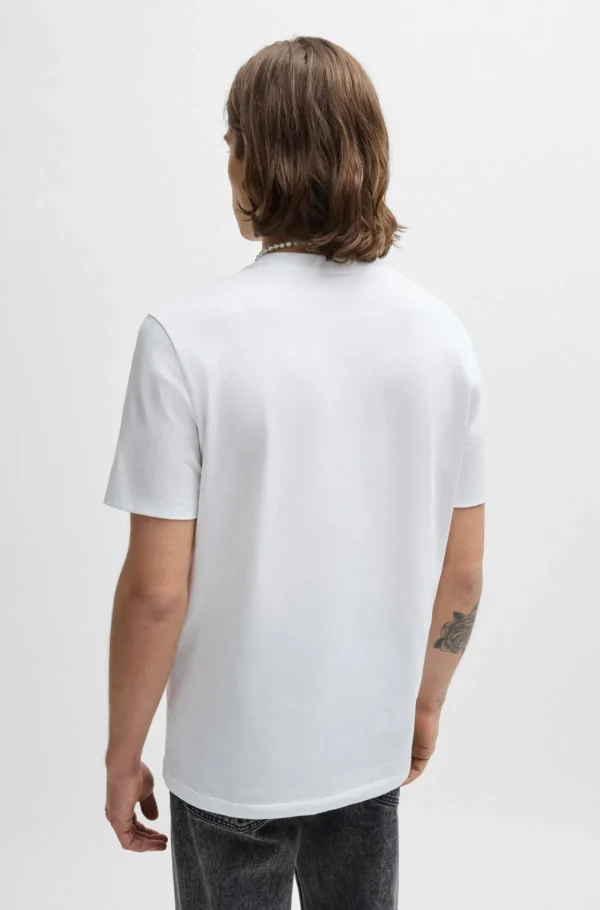 HUGO BOSS T-Shirts>T-shirt De Ajuste Regular Em Jersey De Algodão Com Gráfico De Animal