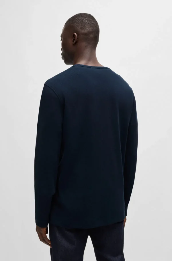 HUGO BOSS T-Shirts>T-shirt De Ajuste Regular Em Mistura De Algodão Com Logótipo Bordado