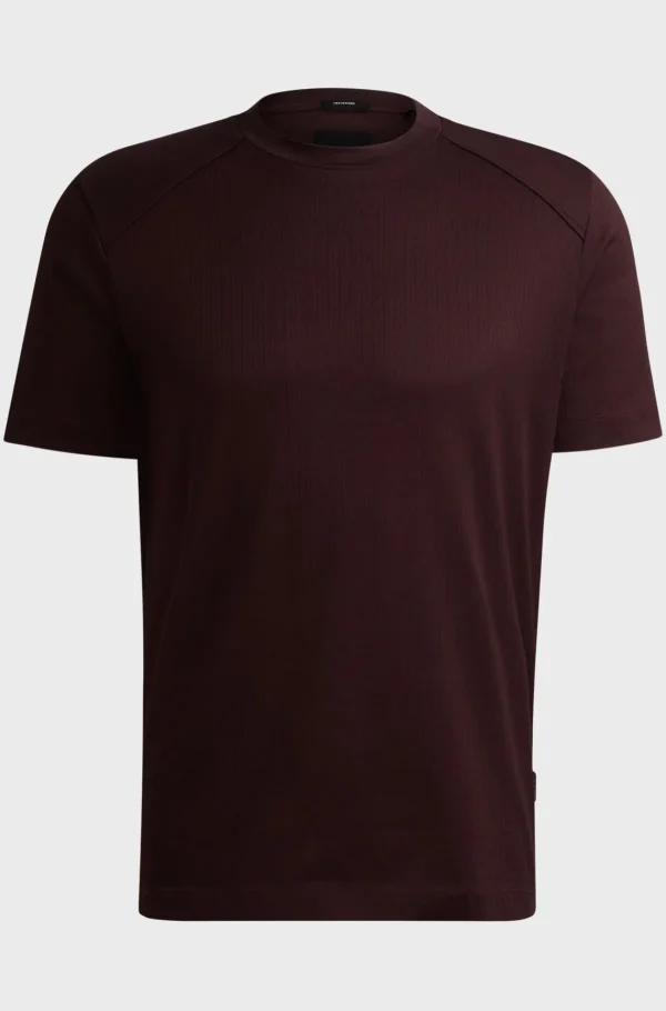 HUGO BOSS T-Shirts>T-shirt De Ajuste Regular Em Algodão Ripstop Com Acabamentos Simples