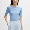 MULHER HUGO BOSS T-Shirts E Tops>T-shirt De Ajuste Slim Em Mistura De Algodão Modal