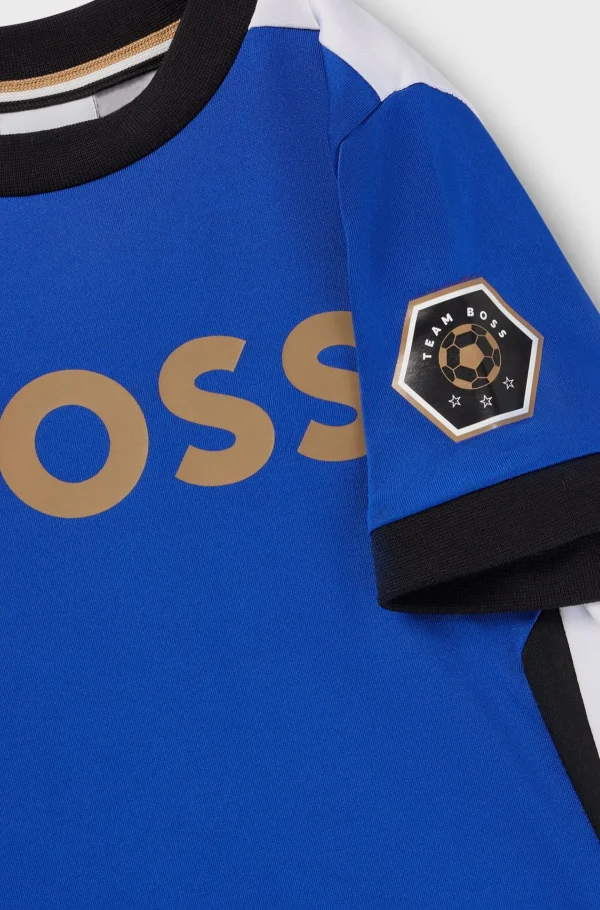 Crianças HUGO BOSS Júniores (Idades 4-14)>T-shirt De Ajuste Slim Para Criança Com Bloco De Cores E Marca