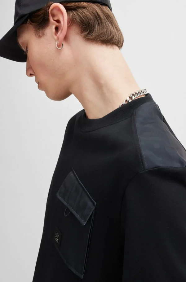 HUGO BOSS T-Shirts>T-shirt De Algodão Interlock Com Rebordos Com Estampado Animal