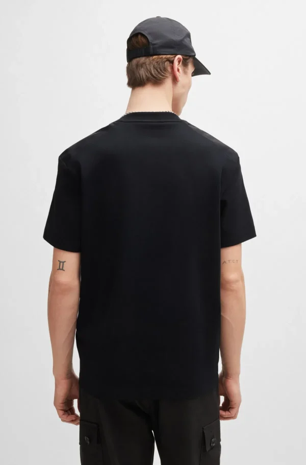 HUGO BOSS T-Shirts>T-shirt De Algodão Interlock Com Rebordos Com Estampado Animal