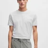 HUGO BOSS T-Shirts | Artigos Essenciais>T-shirt De Jersey De Algodão Com Logótipo Em Borracha