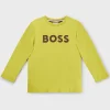 Crianças HUGO BOSS Júniores (Idades 4-14)>T-shirt De Manga Comprida Para Criança Em Algodão Com Estampado De Logótipo