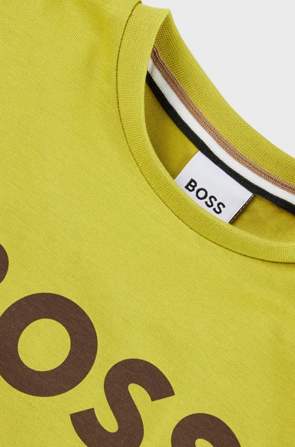 Crianças HUGO BOSS Júniores (Idades 4-14)>T-shirt De Manga Comprida Para Criança Em Algodão Com Estampado De Logótipo
