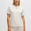MULHER HUGO BOSS Pijamas E Loungewear>T-shirt De Pijama Com Logótipo Em Jersey De Algodão Elástico